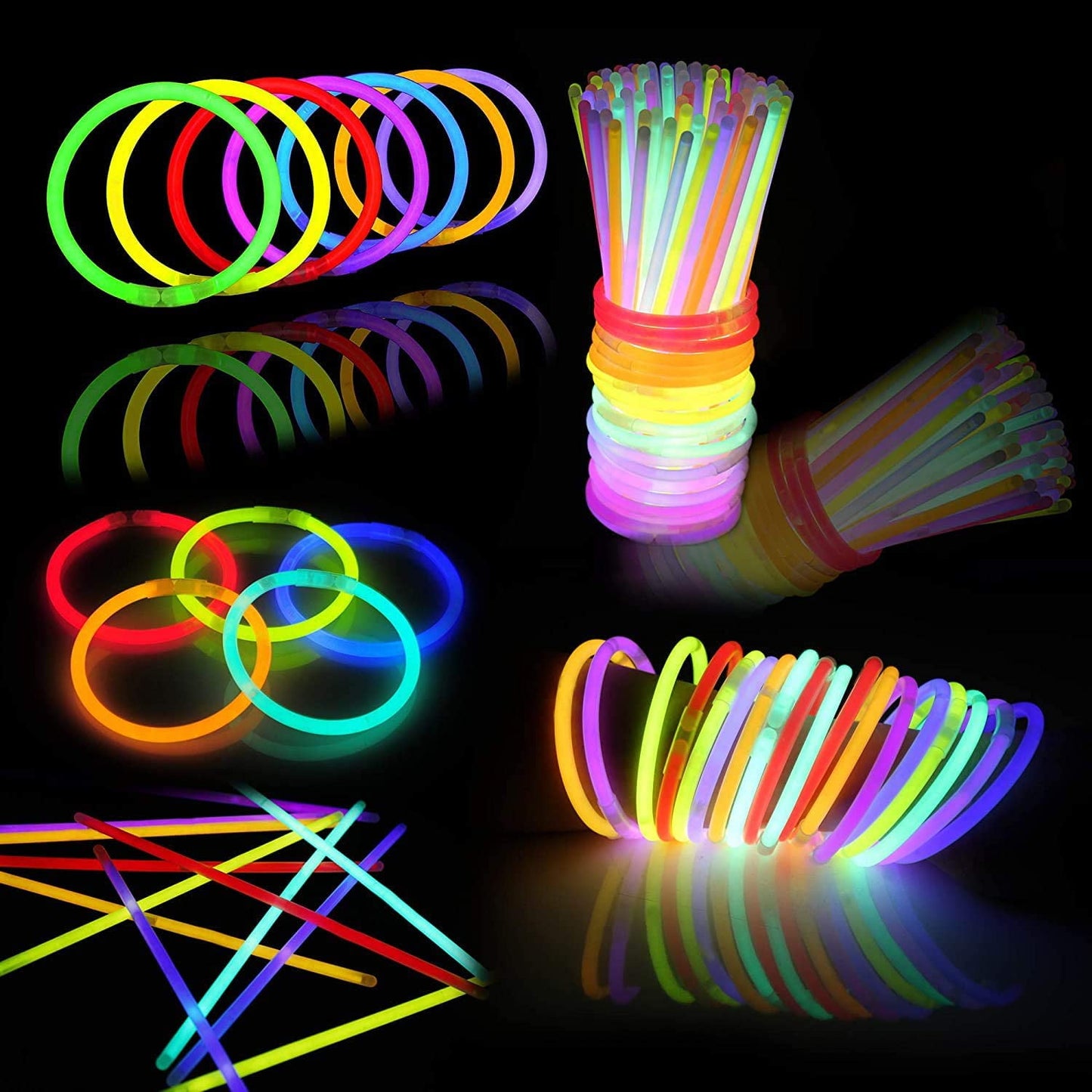 Ayieyill Glow Sticks Bulk Party Pack 8" Halloween Glow Sticks for Kids Glow in the Dark Party Supplies