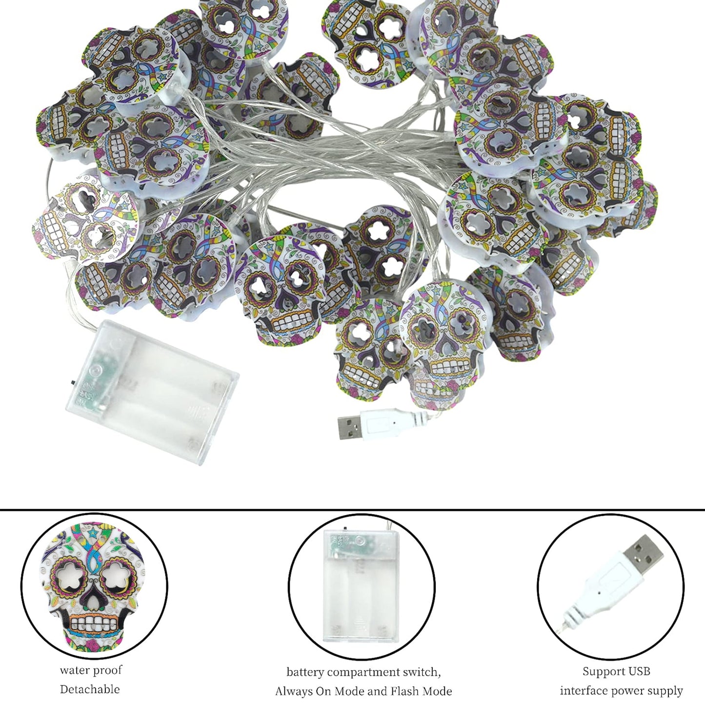 Ayieyill Halloween Bat String Lights Halloween Lights Halloween Decorations Indoor Outdoor