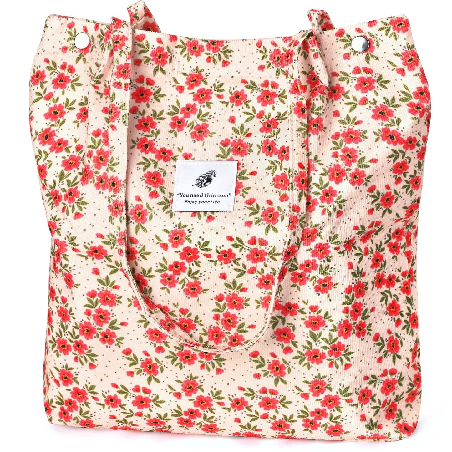 Ayieyill Corduroy Tote Bag Large for Women Girl Lady Canvas Shoulder Cord Purse and Handbags with Inner Pocket