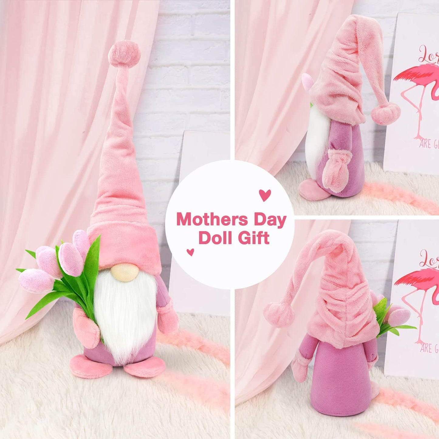 Ayieyill 2 Pcs 15 inches Mother's Day Gnomes Plush Decor Mothers Day Gifts - Spring Gnomes Decor