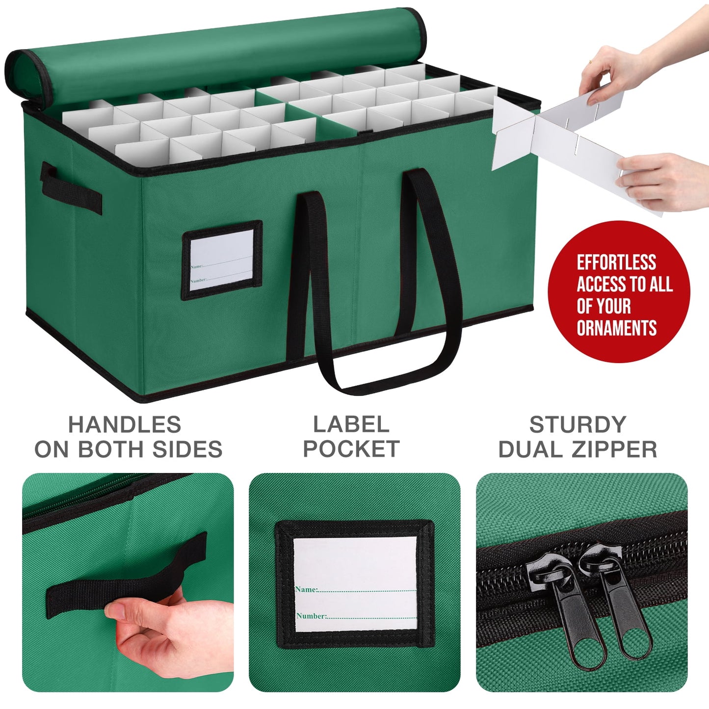 Ayieyill Christmas Tree Storage Bag and Christmas Ornament Storage Fits Up to 128 Ornament