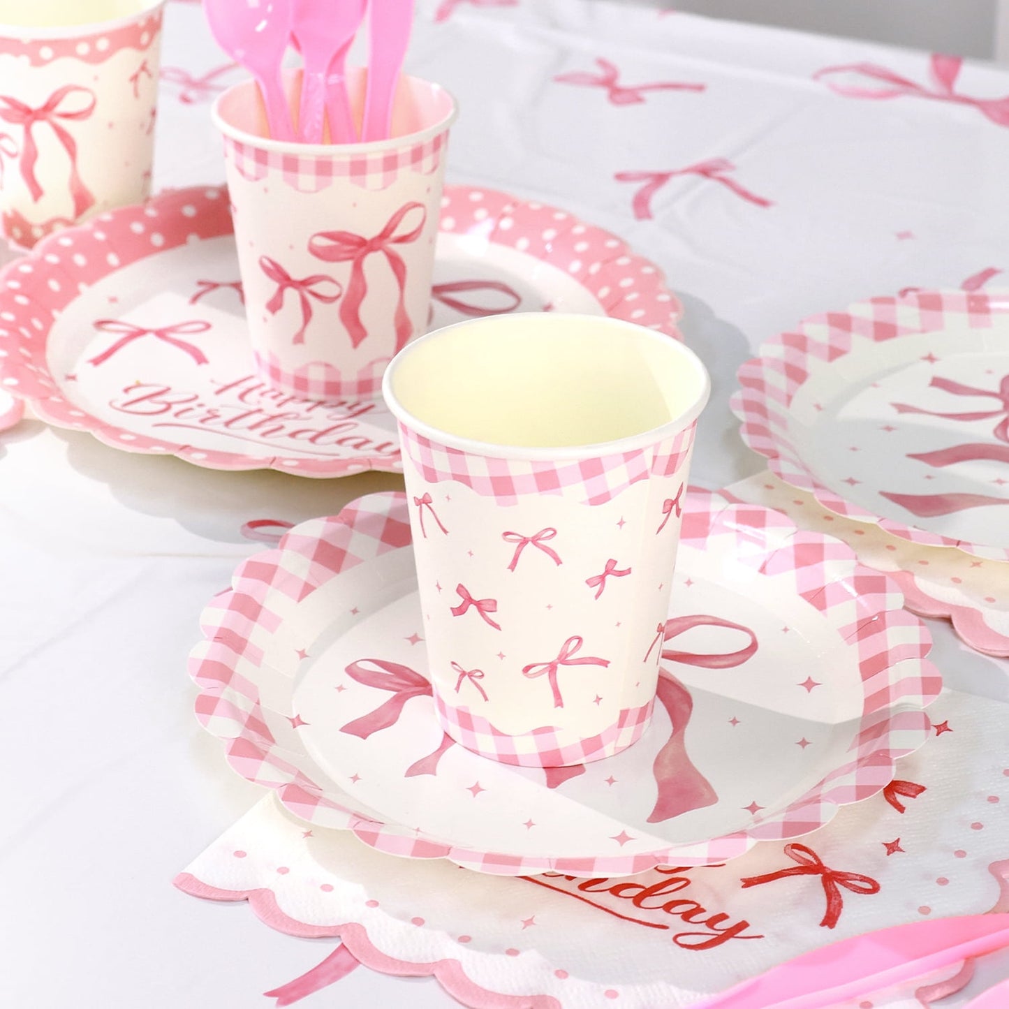 Ayieyill 170Pcs Happy Birthday Decorations Kit, Birthday Party Supplies Set for 24 Guests, Includes Plates and Cups and Napkins Straws Sets
