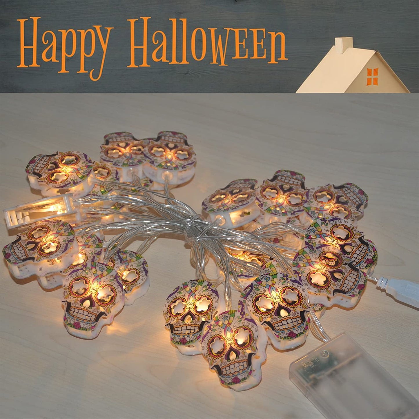 Ayieyill Halloween Bat String Lights Halloween Lights Halloween Decorations Indoor Outdoor