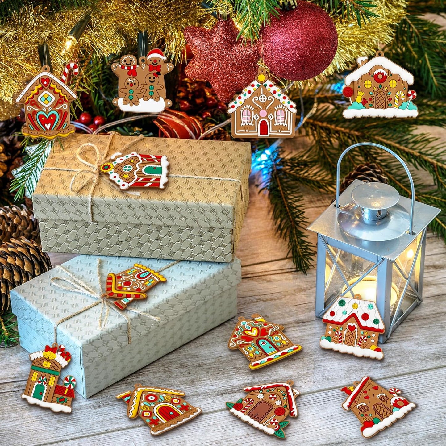Ayieyill 14pcs Gingerbread Christmas Ornaments Gingerbread Christmas Tree Decorations Holiday Decor