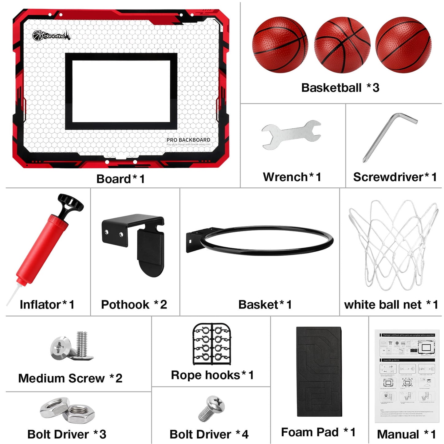 Ayieyill Basketball Hoop Indoor for Kids 15.7" x 11.8" - Automatic Scoring Basketball Hoop Mini Basketball Hoop for Door with 3 Balls, Basketball Toy for Kids Boy Toys Teens Adults