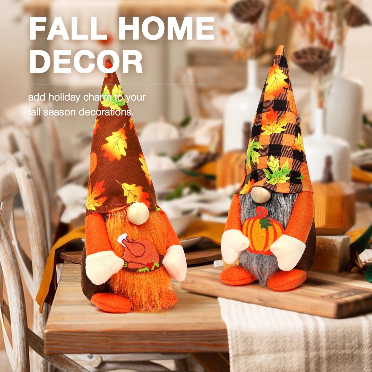 Ayieyill 2 PCS Harvest Festival Faceless Doll, Thanksgiving Gnomes Plush Decor