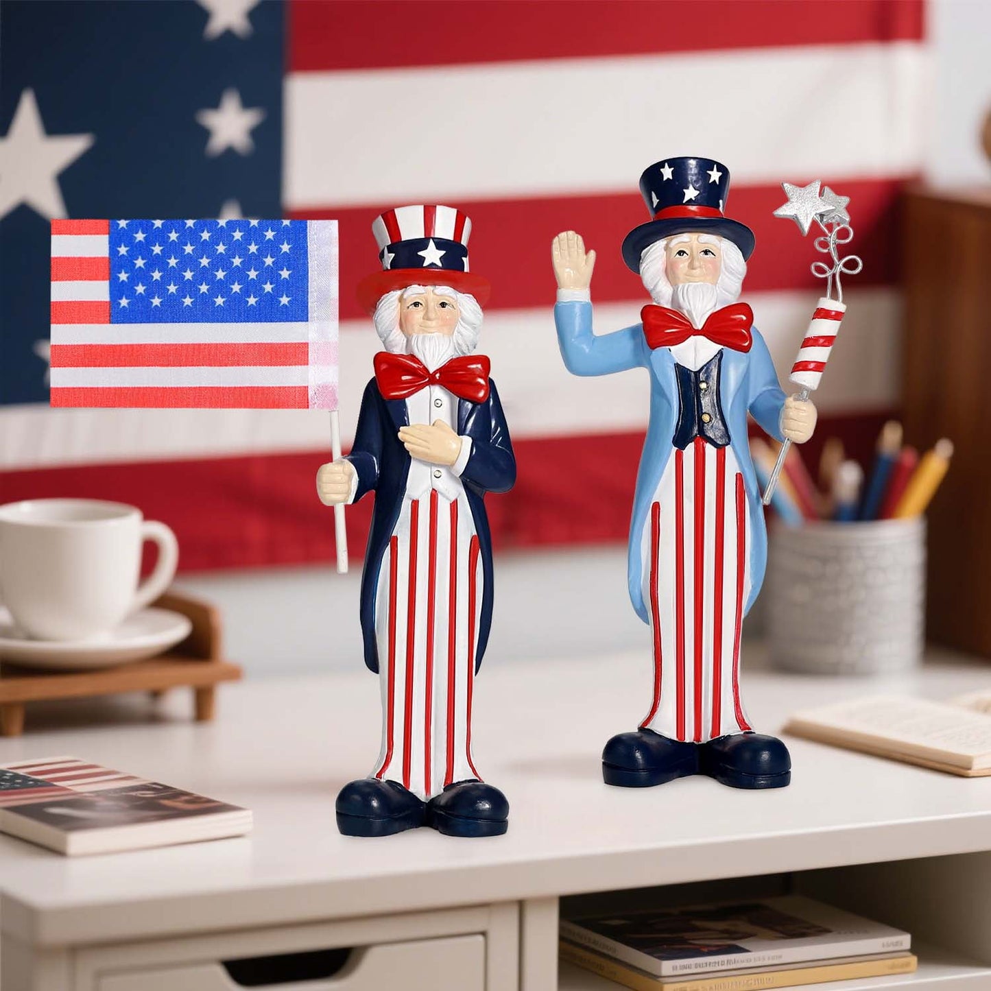 Ayieyill 2Pcs 4th of July Gnomes Decorations, Patriotic Fourth of July decorations(Red White and Blue )