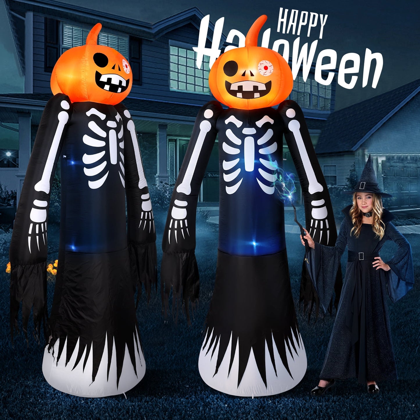Ayieyill 9FT Halloween Inflatables Decorations, Large Halloween Decorations Outdoor Halloween Yard Inflatables
