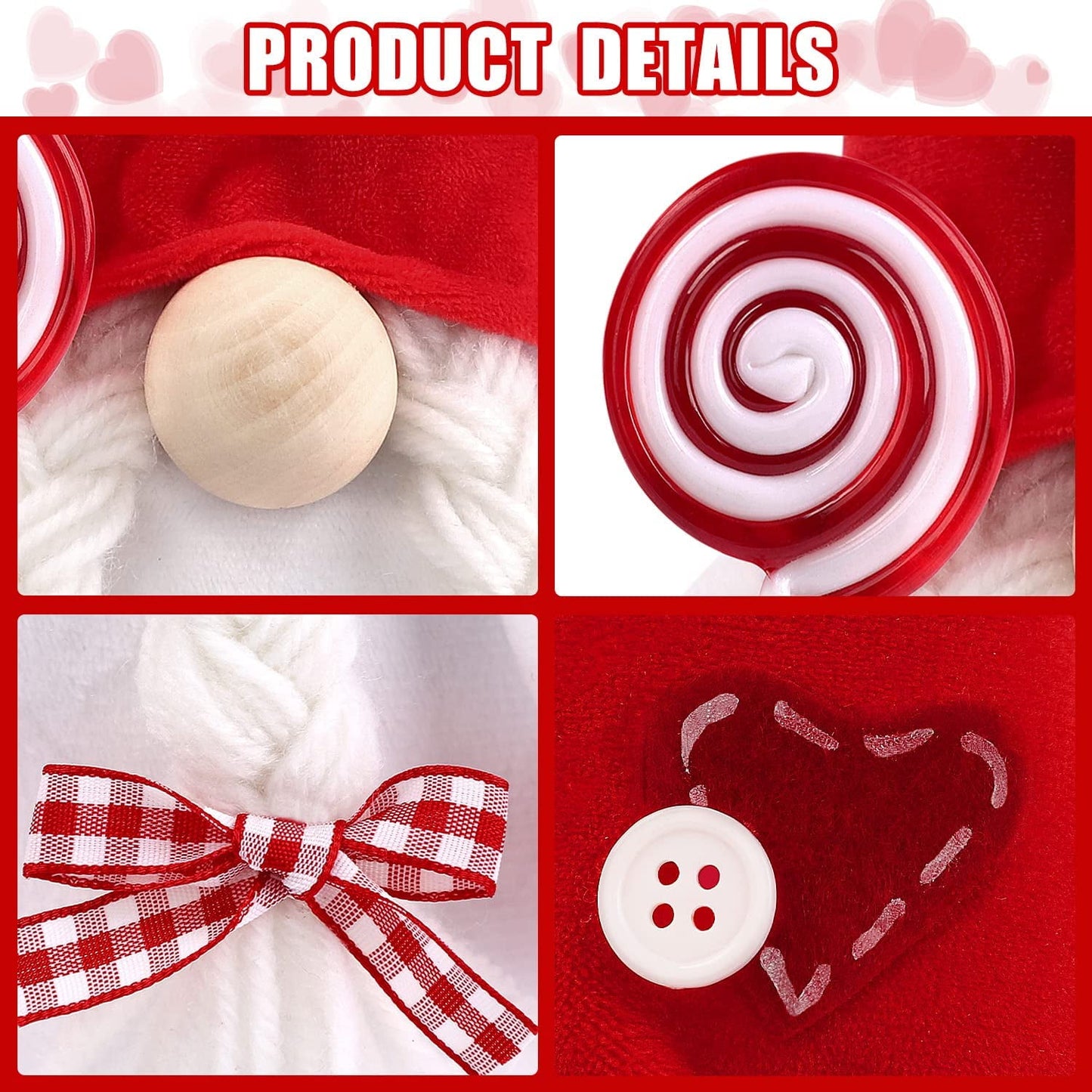 Ayieyill 2pcs Valentines Day Gnome Plush Decorations Swedish Tomte Gnomes