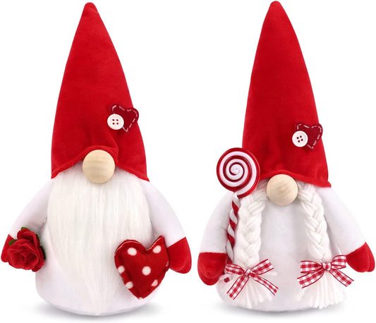 Ayieyill 2pcs Valentines Day Gnome Plush Decorations Swedish Tomte Gnomes