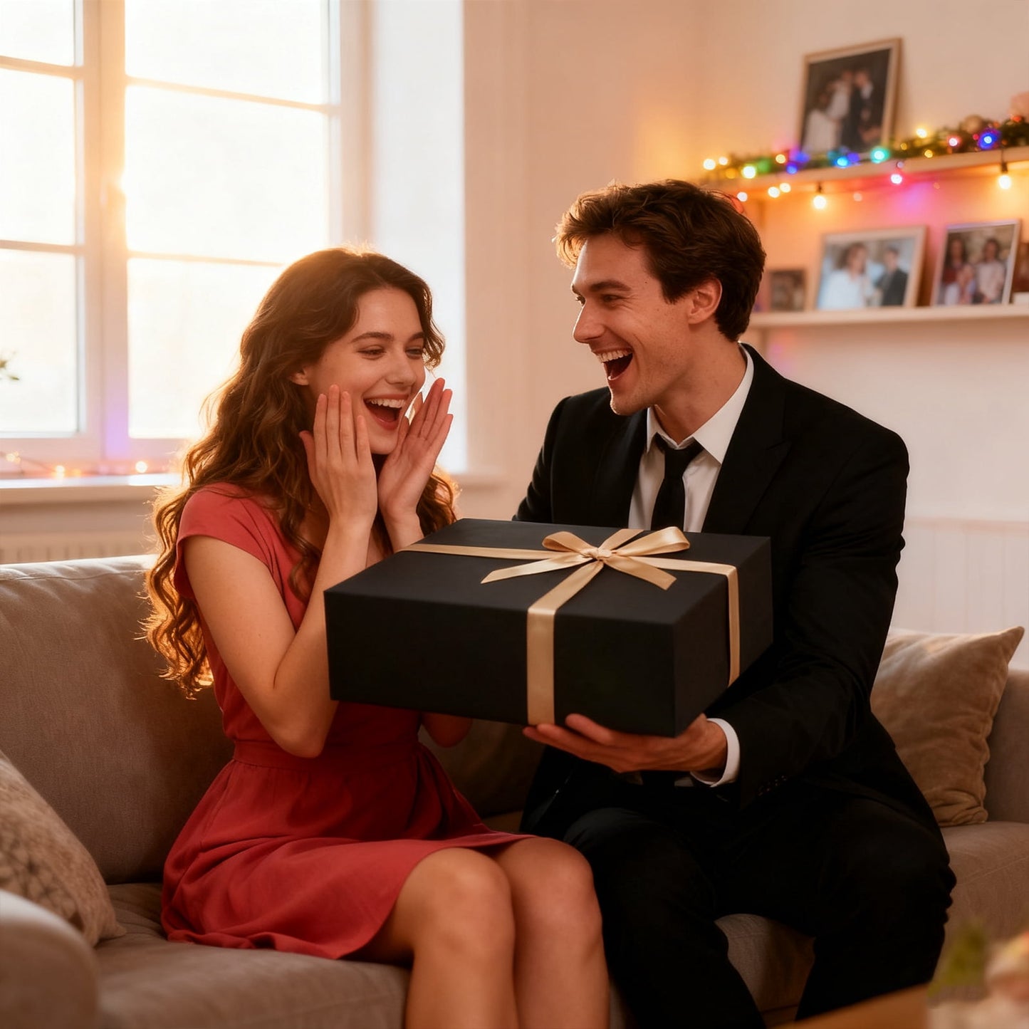Ayieyill Black Gift Boxes for Presents, Mother's Day boxes with Ribbon Magnetic Lids, Mother's Day Gift Wrap Boxes for Wedding (9.2*6.7*2.75 inches)