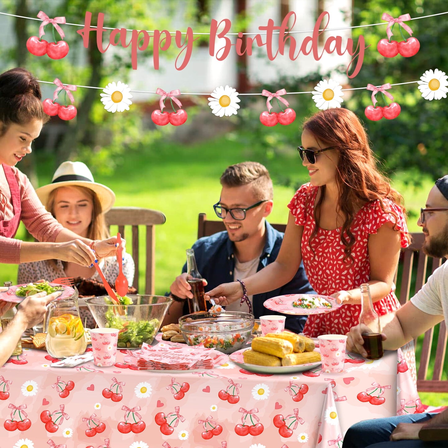Ayieyill 170Pcs Happy Birthday Decorations Kit, Birthday Party Supplies Set for 24 Guests, Includes Plates and Cups and Napkins Straws Sets