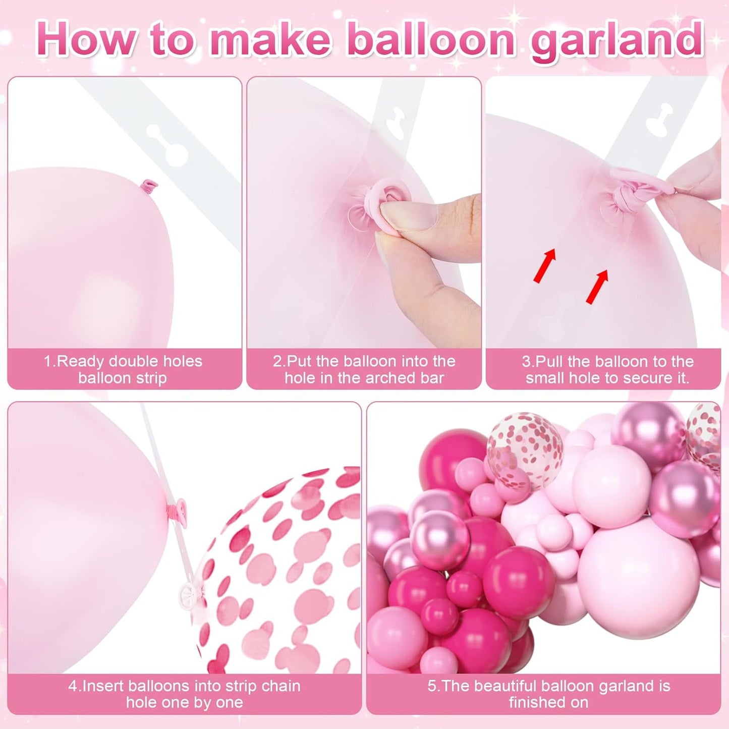 Ayieyill 156pcs Balloon Garland Arch Kit for Baby Shower, Wedding, Birthday, Party Decorations