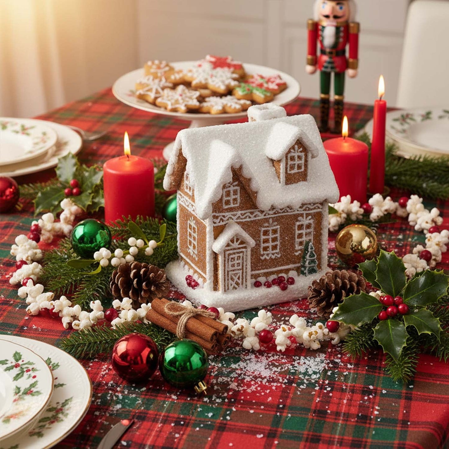 Ayieyill Christmas Village Light Up House Christmas Decorations Indoor Tabletop Christmas Decor