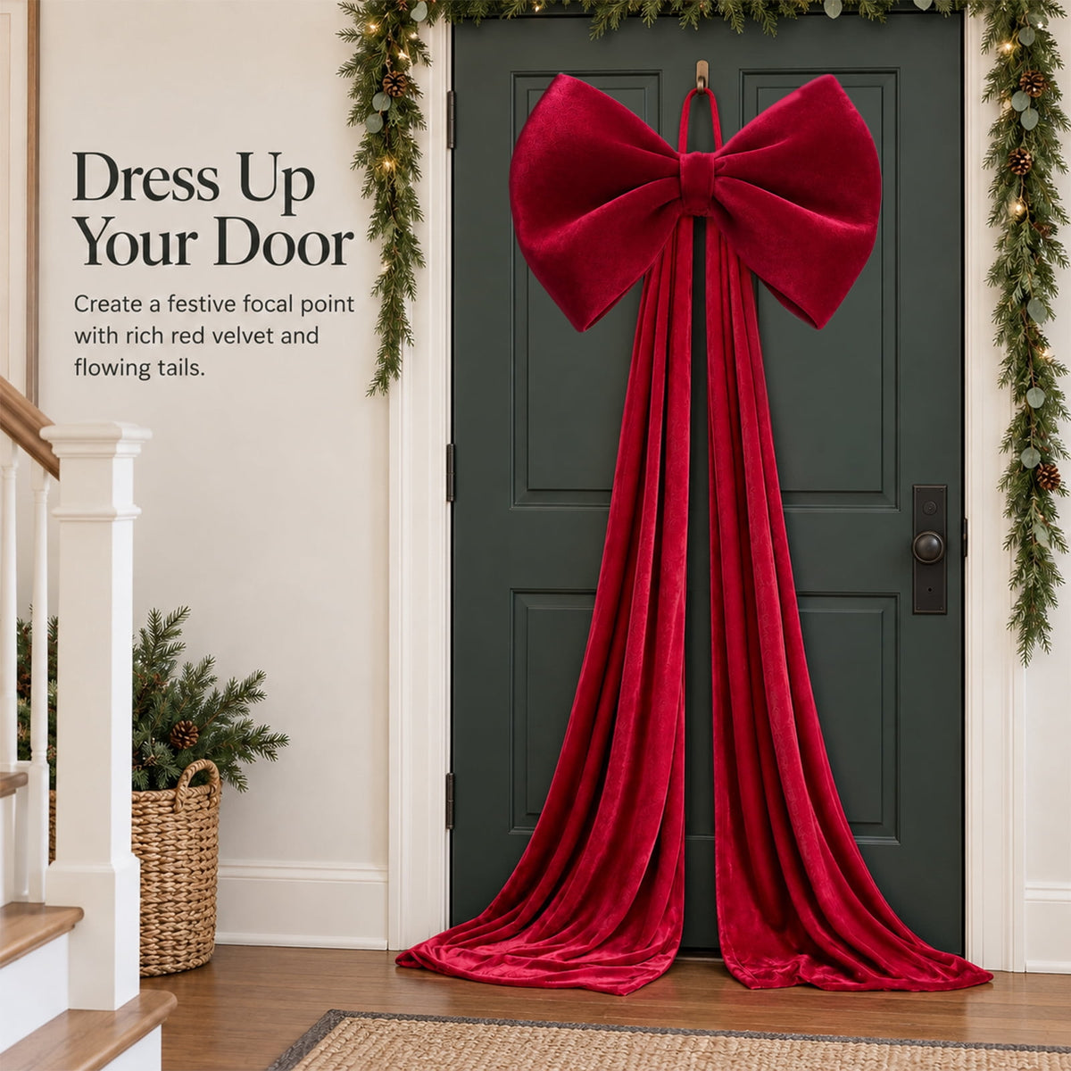 Ayieyill Burgundy Velvet Christmas Tree Topper Bow, Large Bow for Christmas Tree Decorations