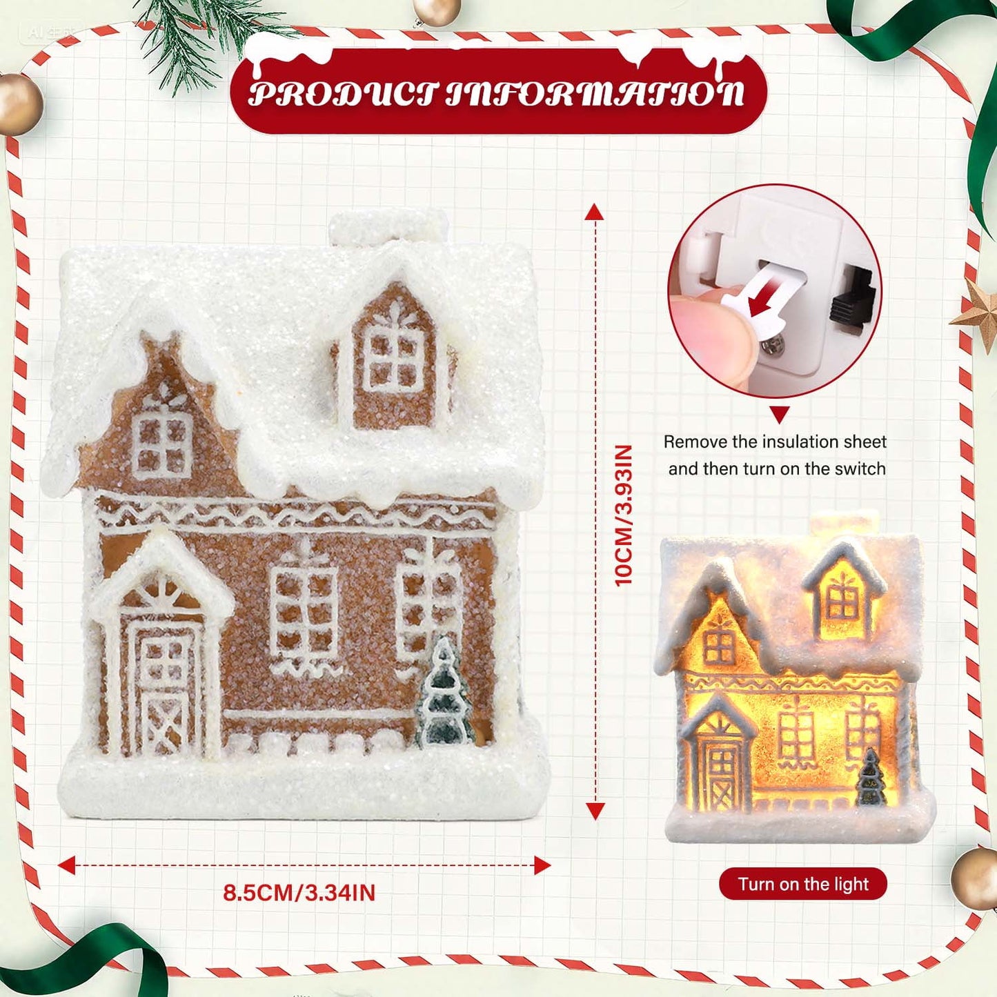 Ayieyill Christmas Village Light Up House Christmas Decorations Indoor Tabletop Christmas Decor
