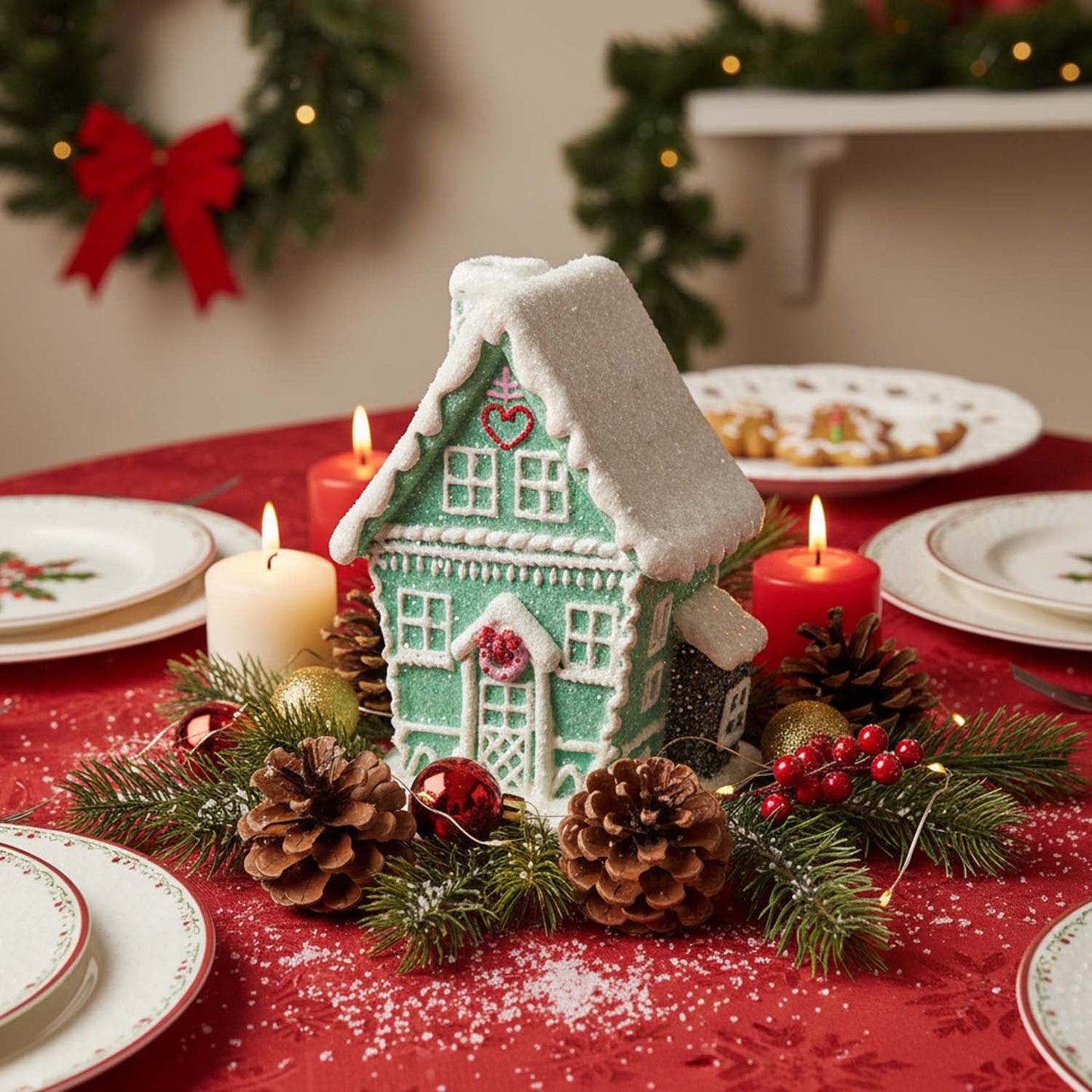 Ayieyill Christmas Village Light Up House Christmas Decorations Indoor Tabletop Christmas Decor