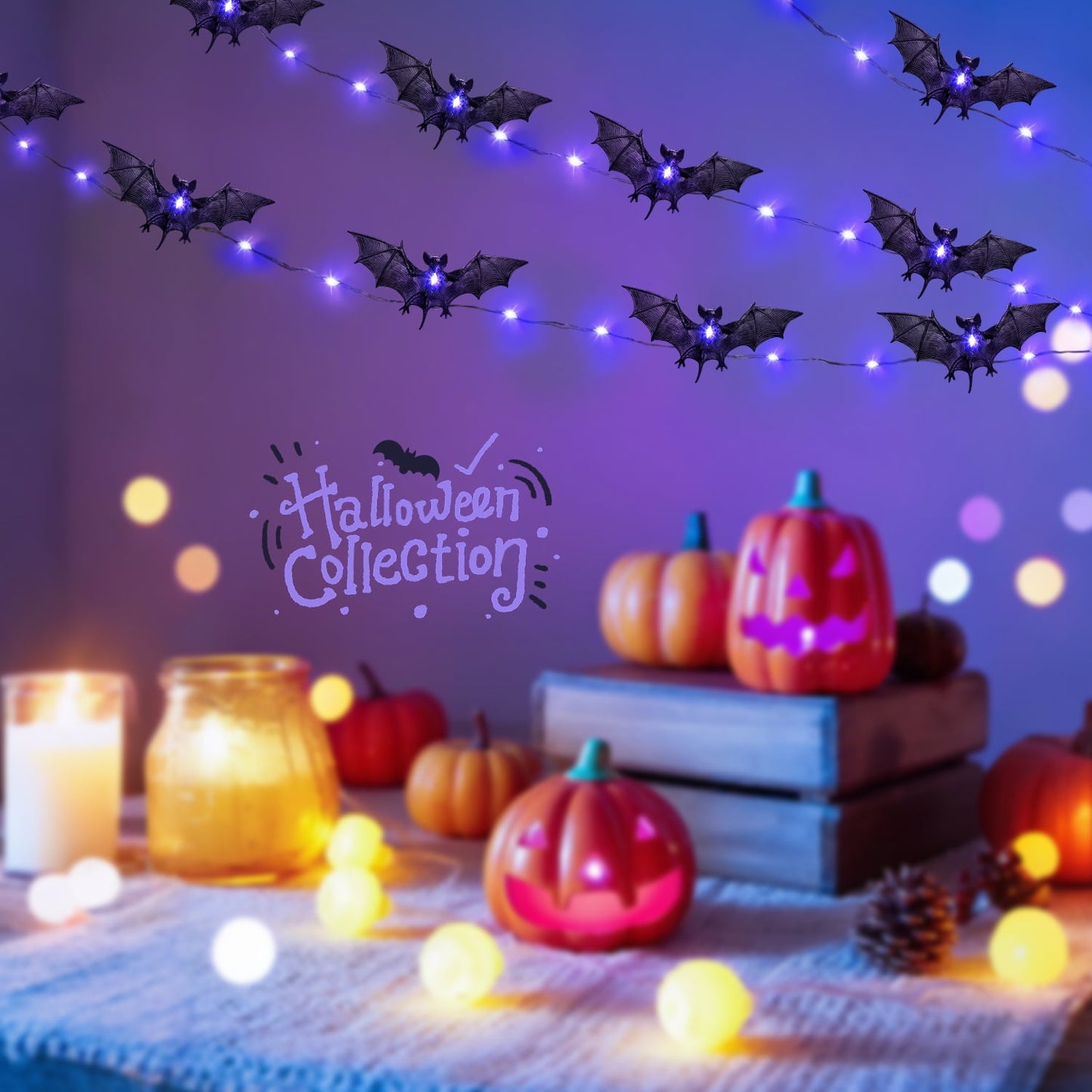 Ayieyill Halloween Bat String Lights Halloween Lights Halloween Decorations Indoor Outdoor