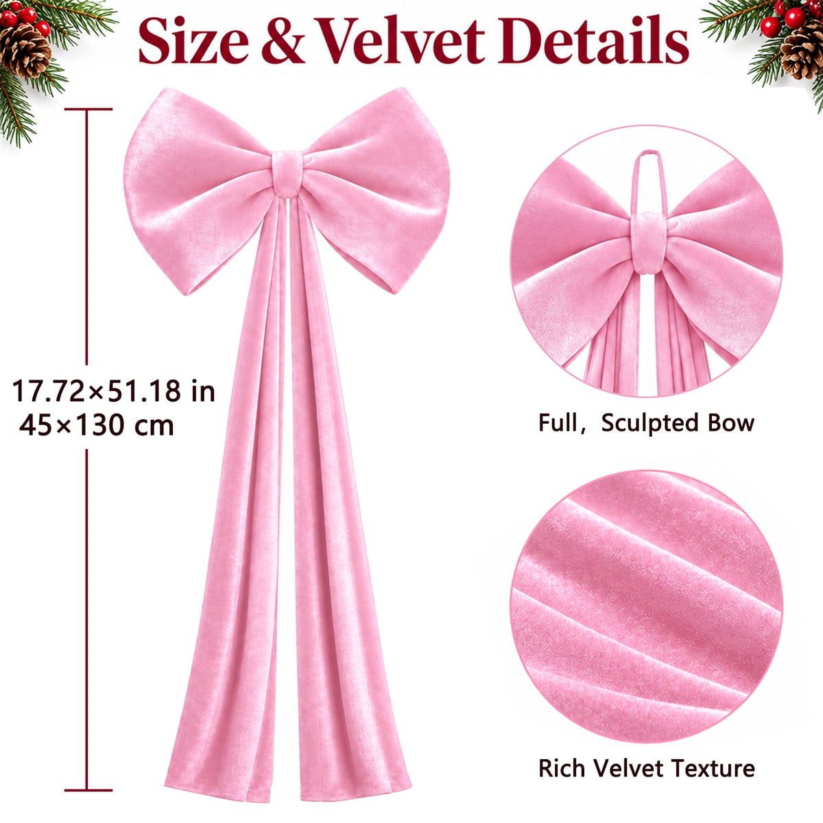 Ayieyill Burgundy Velvet Christmas Tree Topper Bow, Large Bow for Christmas Tree Decorations