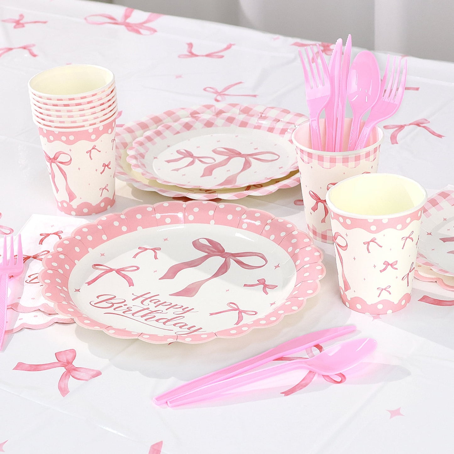 Ayieyill 170Pcs Happy Birthday Decorations Kit, Birthday Party Supplies Set for 24 Guests, Includes Plates and Cups and Napkins Straws Sets