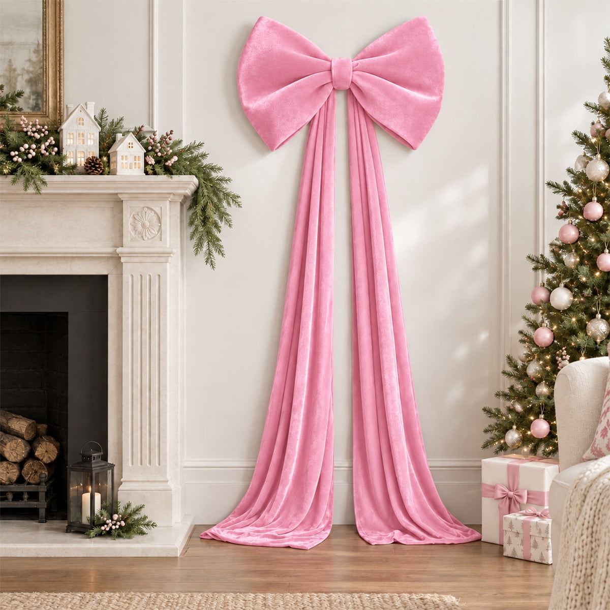 Ayieyill Burgundy Velvet Christmas Tree Topper Bow, Large Bow for Christmas Tree Decorations