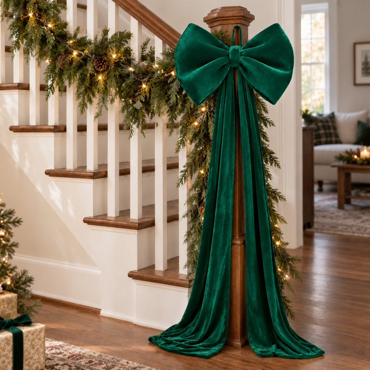 Ayieyill Burgundy Velvet Christmas Tree Topper Bow, Large Bow for Christmas Tree Decorations