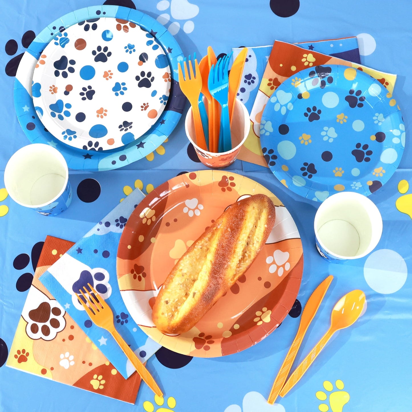 Ayieyill 170Pcs Happy Birthday Decorations Kit, Birthday Party Supplies Set for 24 Guests, Includes Plates and Cups and Napkins Straws Sets