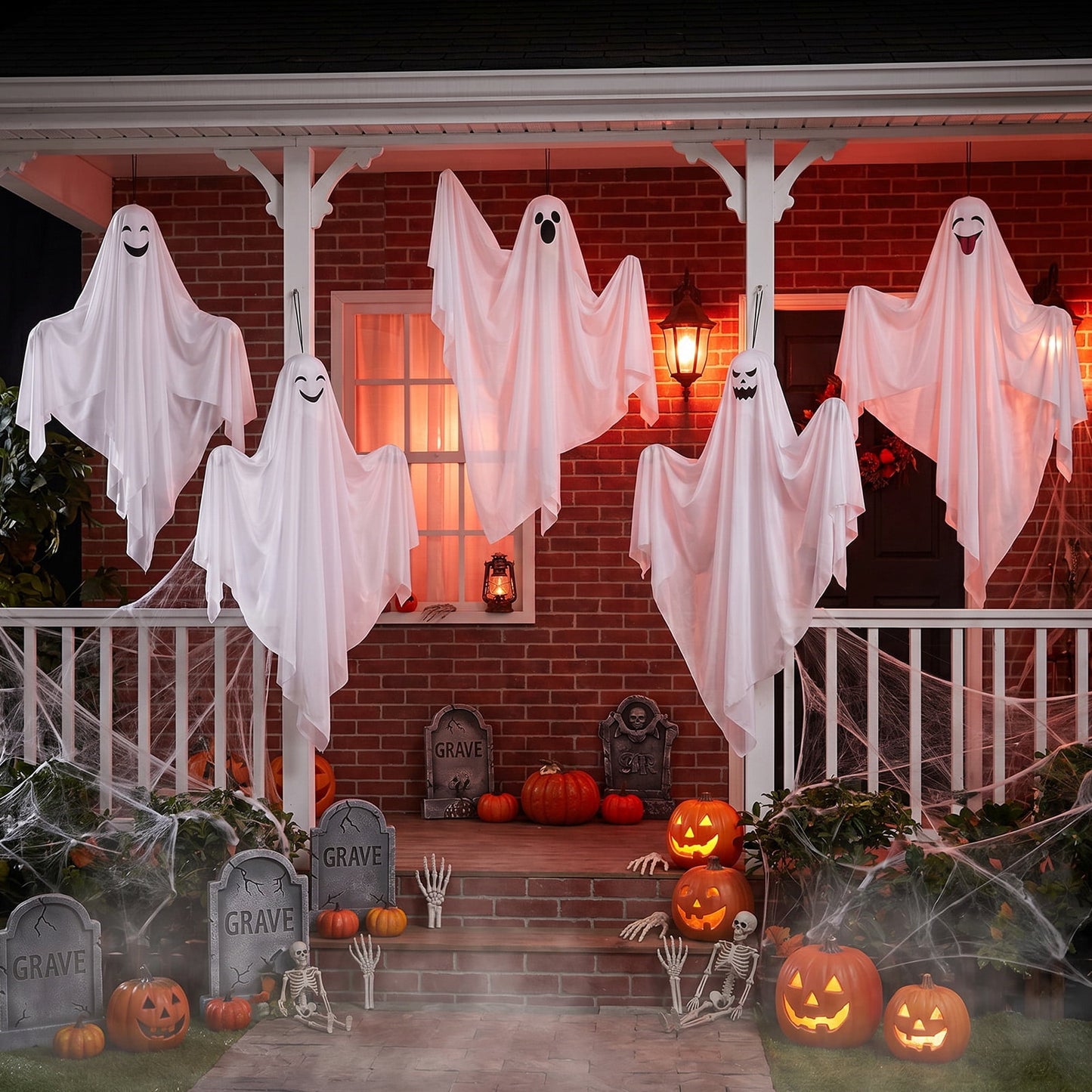 Ayieyill Halloween Hanging Ghosts Outdoor Decoration, Cute Flying Ghosts for Halloween Yard Garden Porch Party Decorations