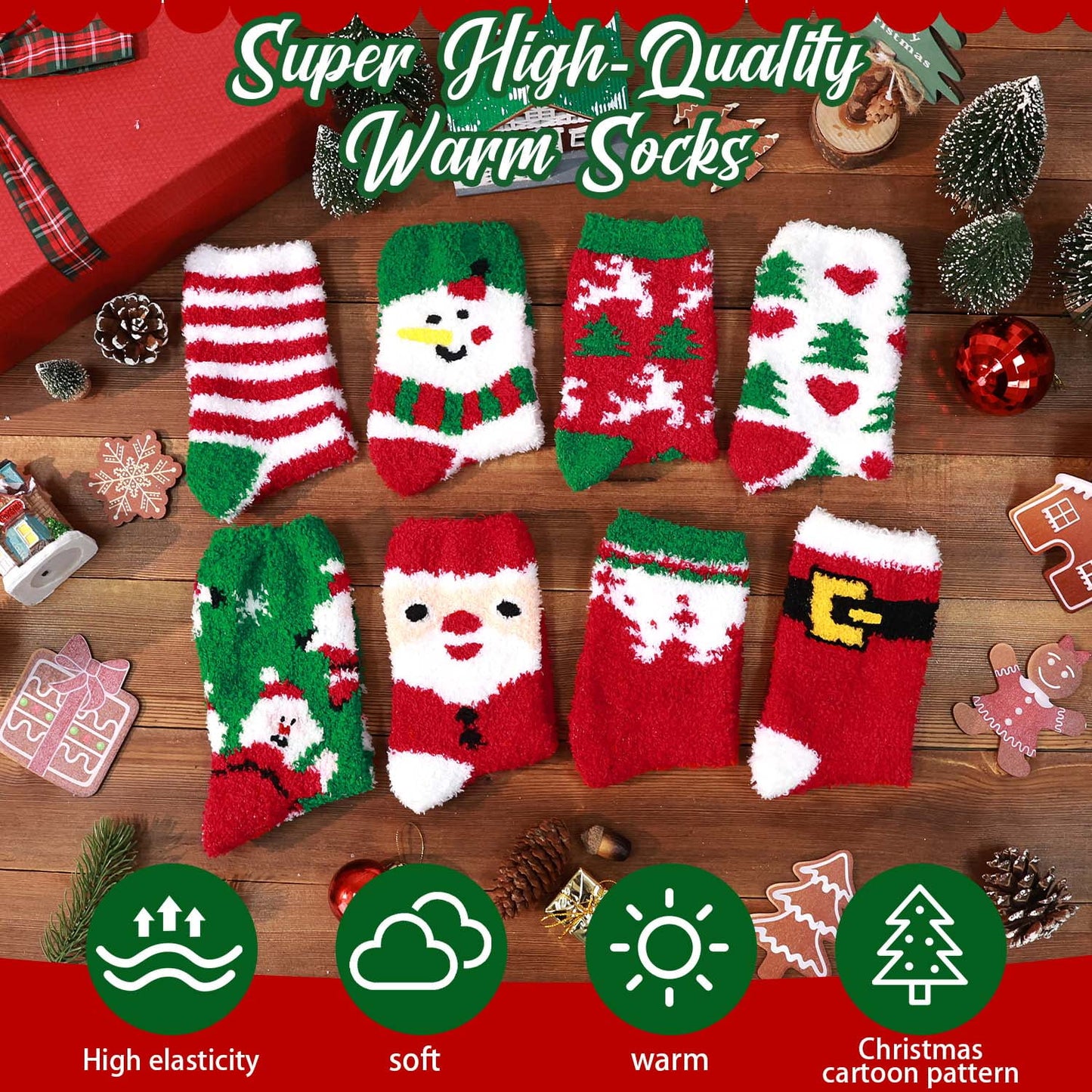 Ayieyill 15 Pairs Women's Christmas Socks Gifts for Women Adults Family Coworkers Cotton Holiday Socks Stocking