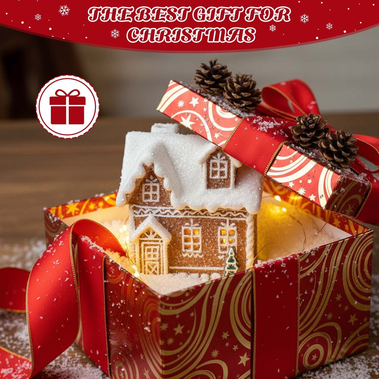 Ayieyill Christmas Village Light Up House Christmas Decorations Indoor Tabletop Christmas Decor