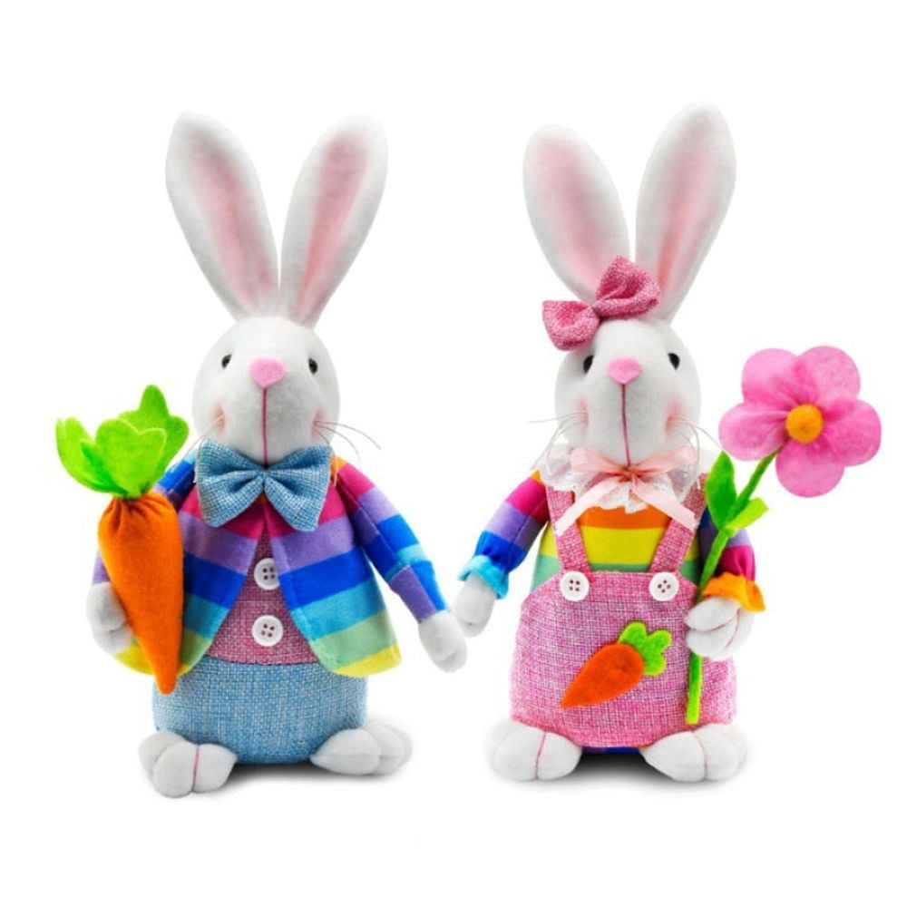 Ayieyill Easter Decorations, 2 Pcs Easter Bunny Plush, 12.2’ Spring Swedish Tomte Easter Gnomes Plush for Home Table and Gift