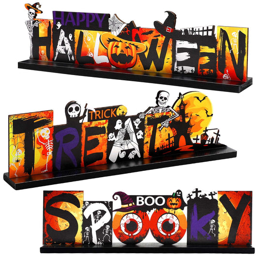 Ayieyill 3 Pieces Halloween Table Decorations Pumpkin Table Centerpiece, Halloween Indoor Decor