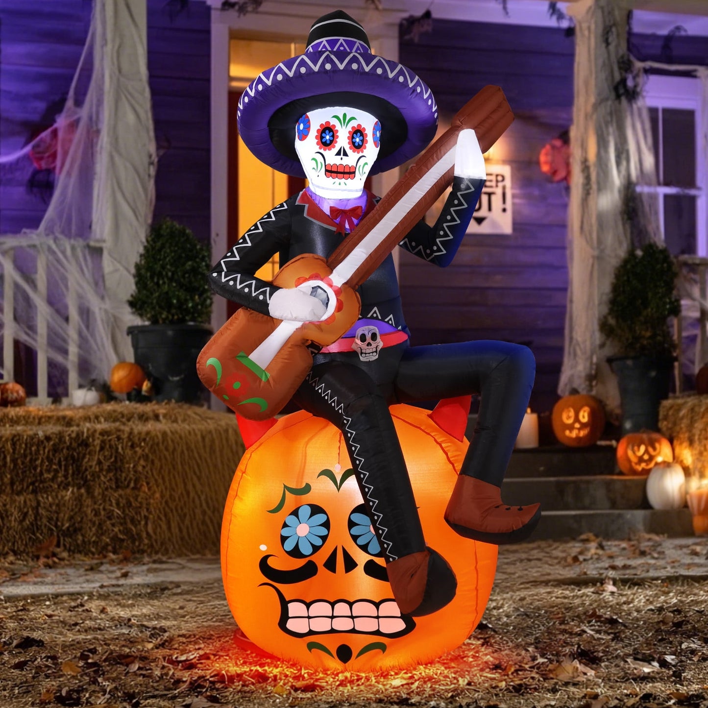 Ayieyill 6FT Festive Pumpkin Inflatable Decor, Blow Up Ornament for Indoor Outdoor Garden Lawn Yard Holiday Decoration