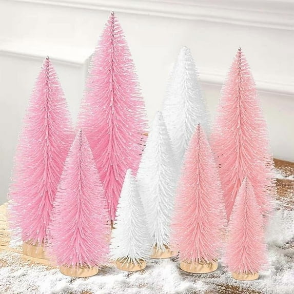 Ayieyill 9Pcs Mini Christmas Trees Christmas Decor Artificial Christmas Decorations with 4 Sizes
