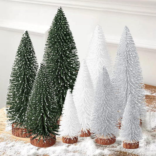 Ayieyill 9Pcs Mini Christmas Trees Christmas Decor Artificial Christmas Decorations with 4 Sizes