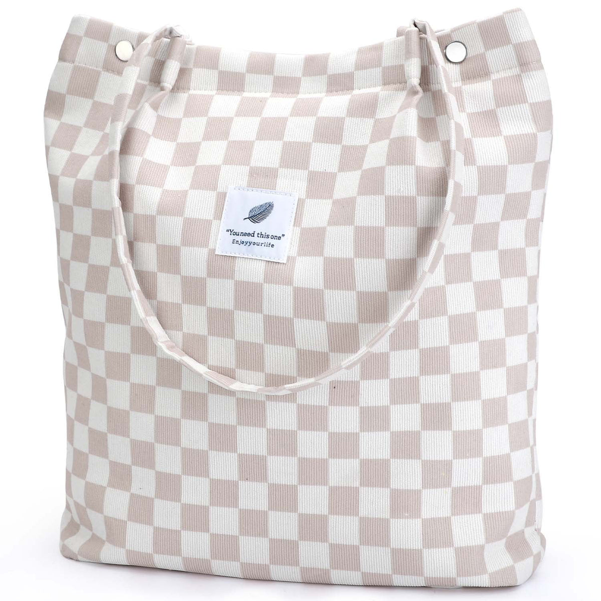 Ayieyill Corduroy Tote Bag Large for Women Girl Lady Canvas Shoulder Cord Purse and Handbags with Inner Pocket