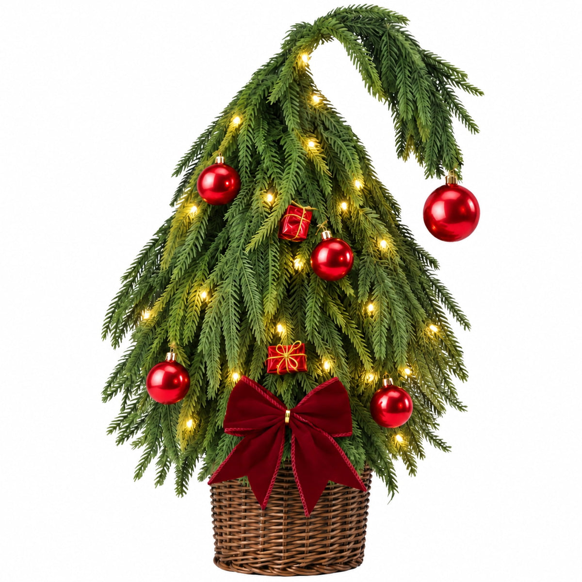 Ayieyill Pre-Lit 20inch Prelit Small Christmas Tree, Artificial Tree for Xmas Tabletop Decorations