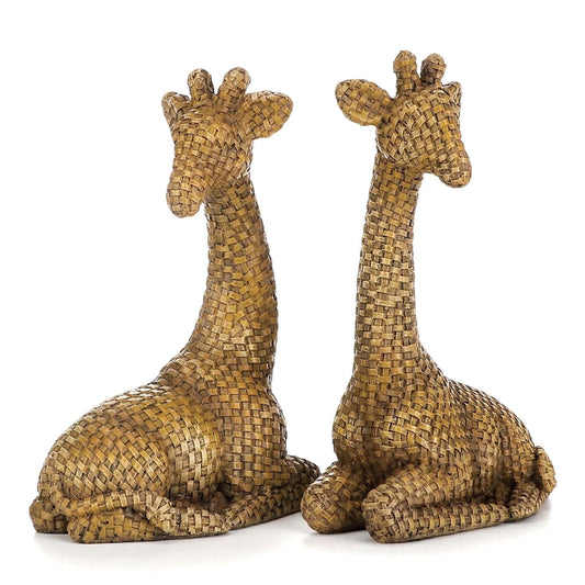 Ayieyill 2pcs Wicker Reindeer Christmas Decoration Resin Reindeer Decor for Tabletop Christmas Decor
