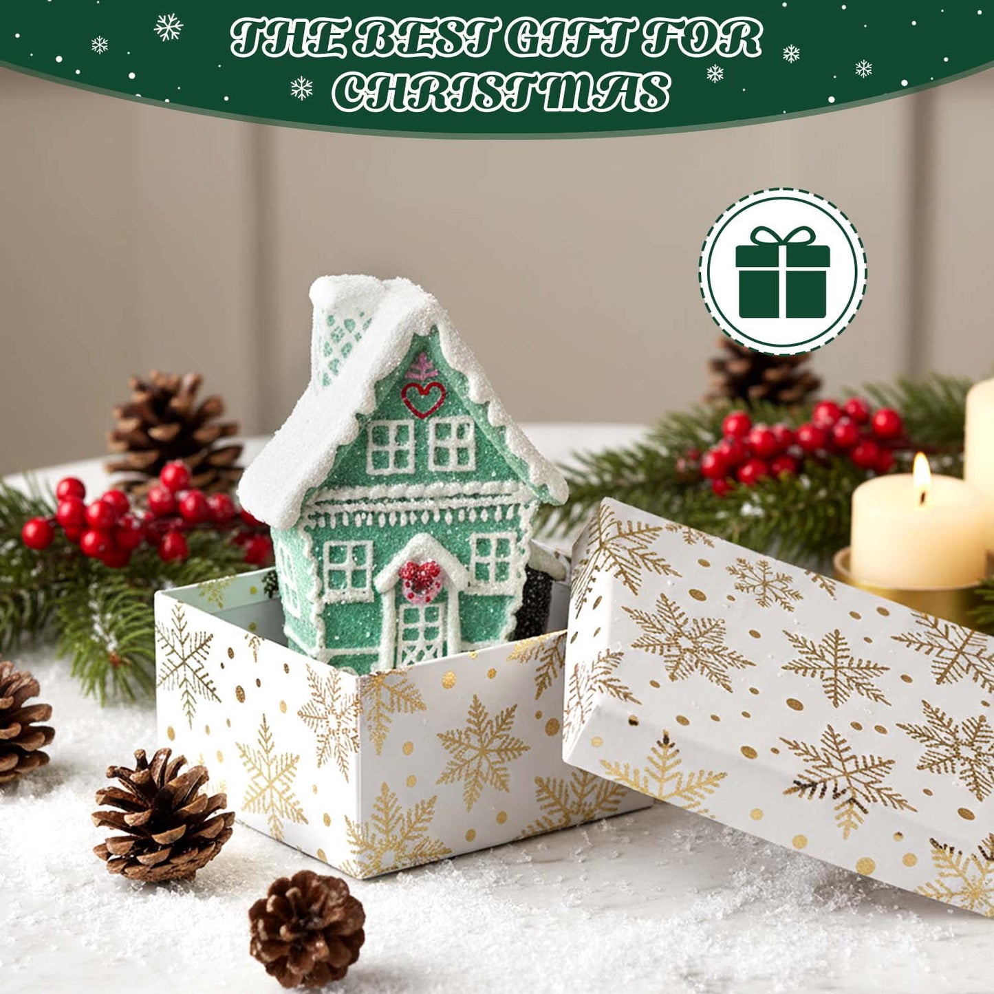 Ayieyill Christmas Village Light Up House Christmas Decorations Indoor Tabletop Christmas Decor