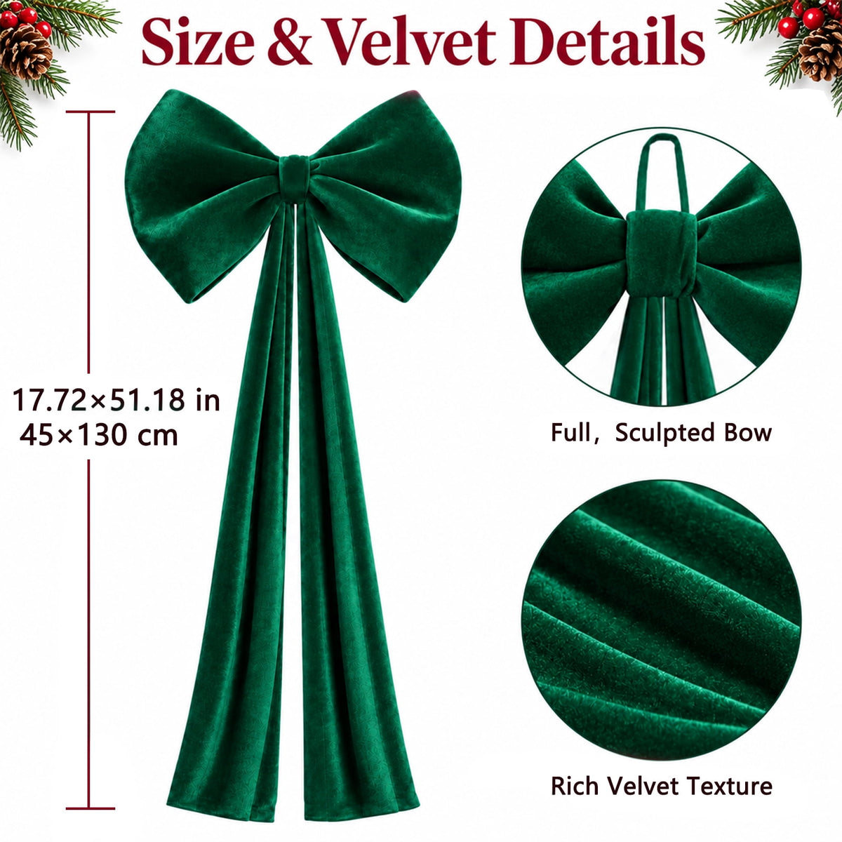 Ayieyill Burgundy Velvet Christmas Tree Topper Bow, Large Bow for Christmas Tree Decorations