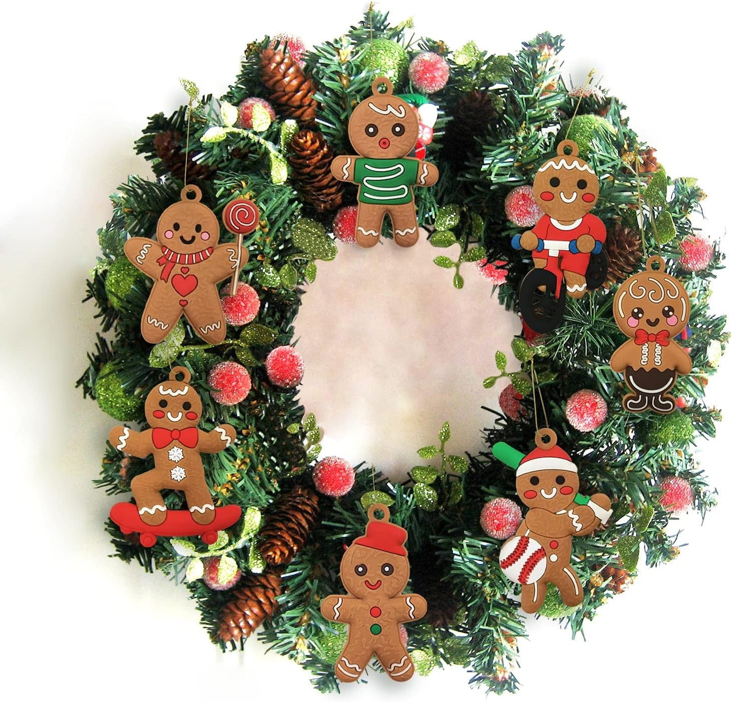Ayieyill 14pcs Gingerbread Christmas Ornaments Gingerbread Christmas Tree Decorations Holiday Decor