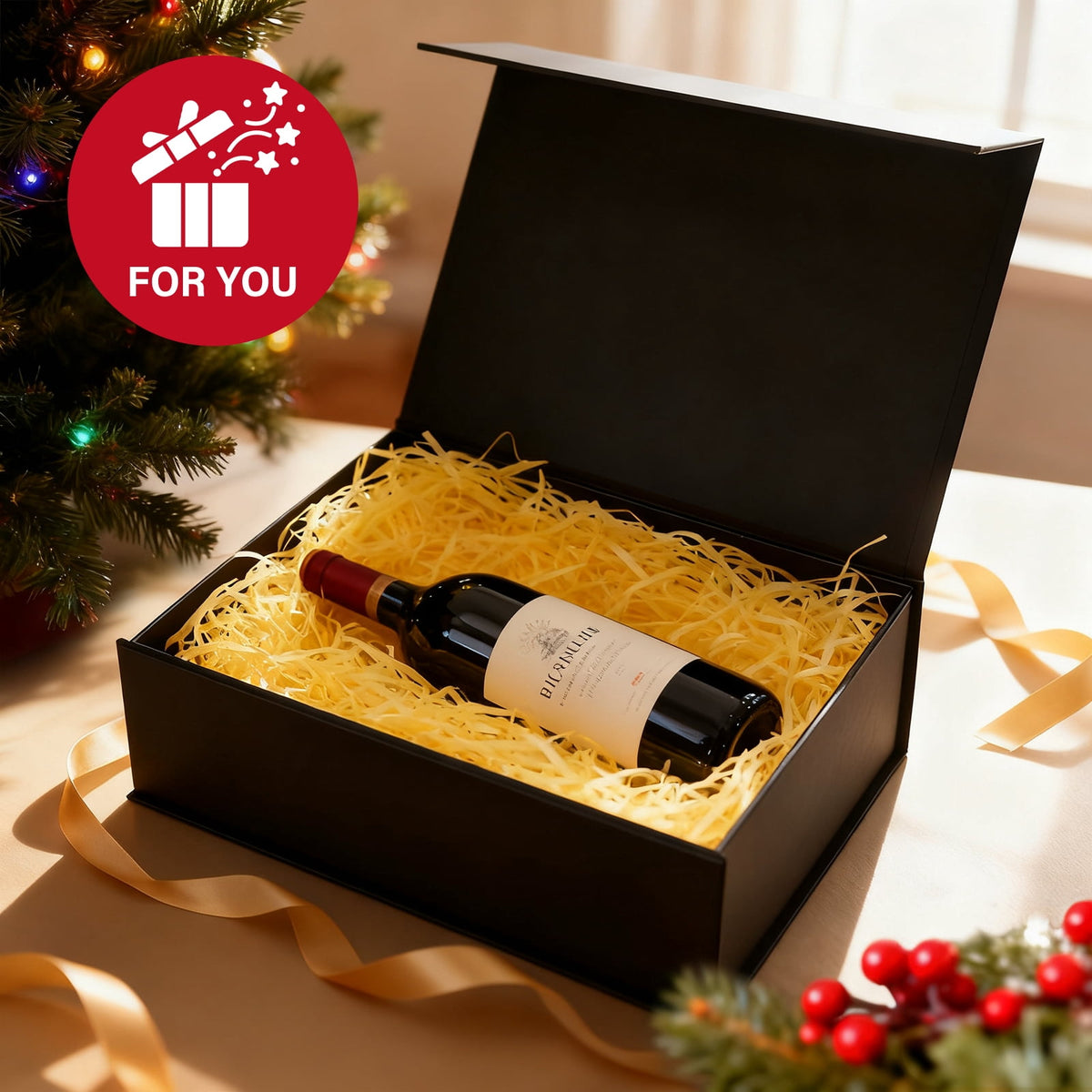 Ayieyill Black Gift Boxes for Presents, Mother's Day boxes with Ribbon Magnetic Lids, Mother's Day Gift Wrap Boxes for Wedding (9.2*6.7*2.75 inches)