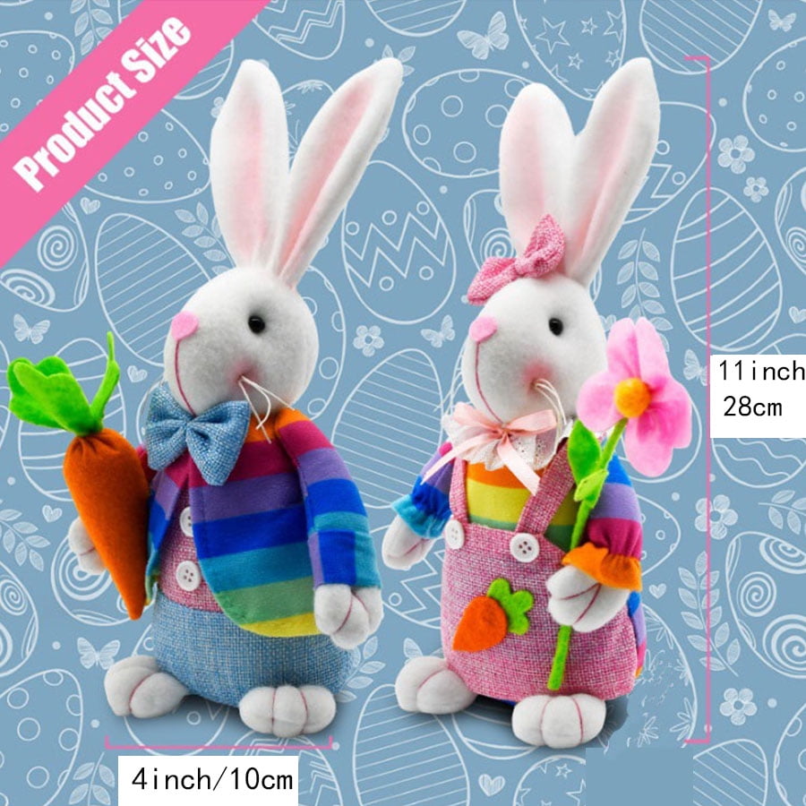 Ayieyill Easter Decorations, 2 Pcs Easter Bunny Plush, 12.2’ Spring Swedish Tomte Easter Gnomes Plush for Home Table and Gift