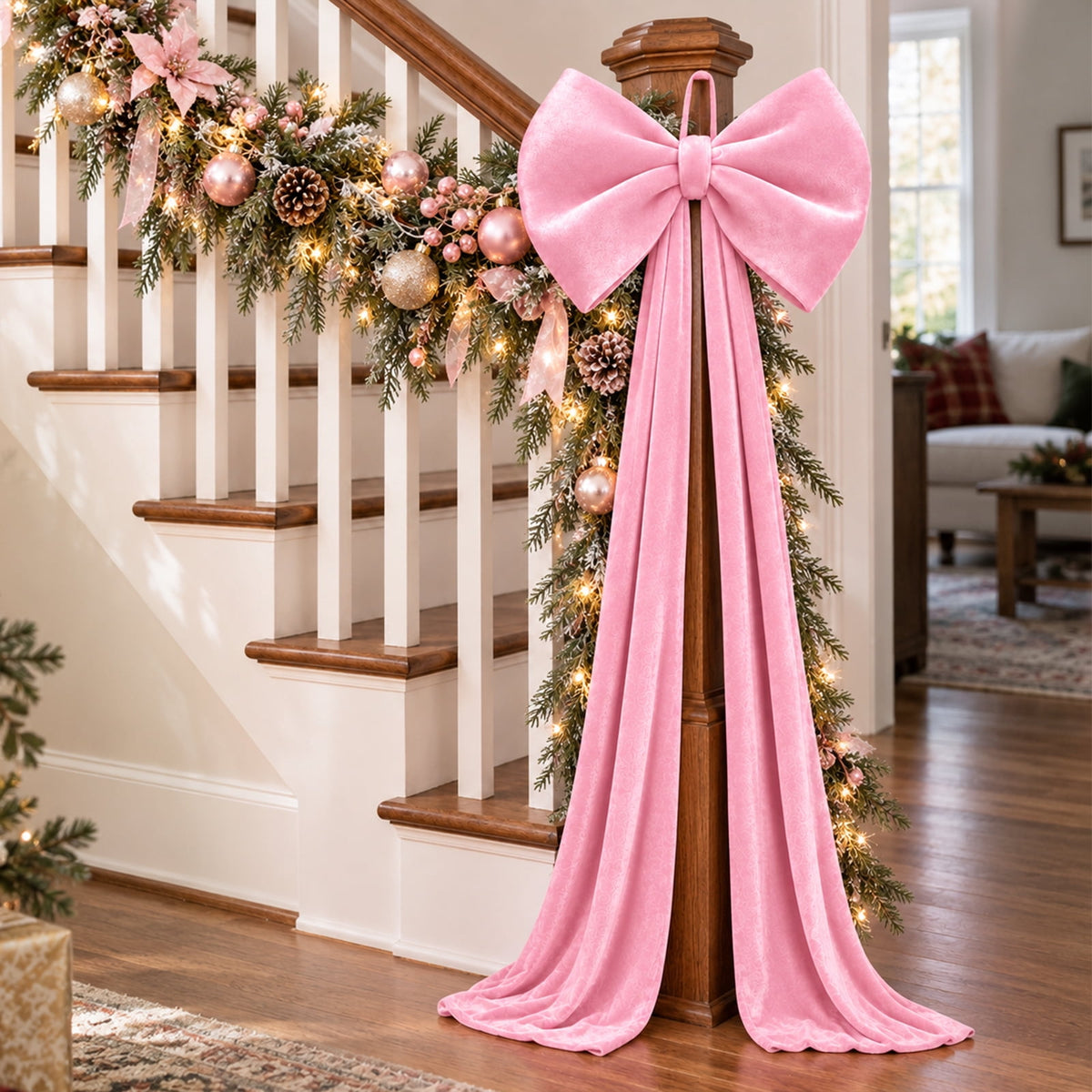 Ayieyill Burgundy Velvet Christmas Tree Topper Bow, Large Bow for Christmas Tree Decorations